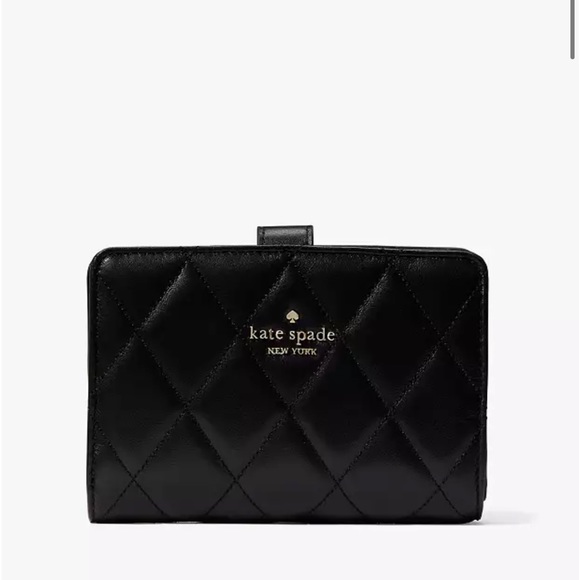 KATE SPADE Carey Medium Compact Bifold Wallet BLACK COLOR - Picture 9 of 15